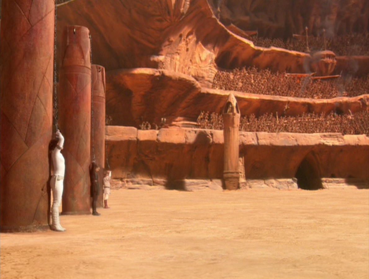 Here we have Obi-Wan, Anakin, and the-not-yet-mother of the Skywalker twins, Padme, about to be executed. What are the odds that any of them will even be injured?