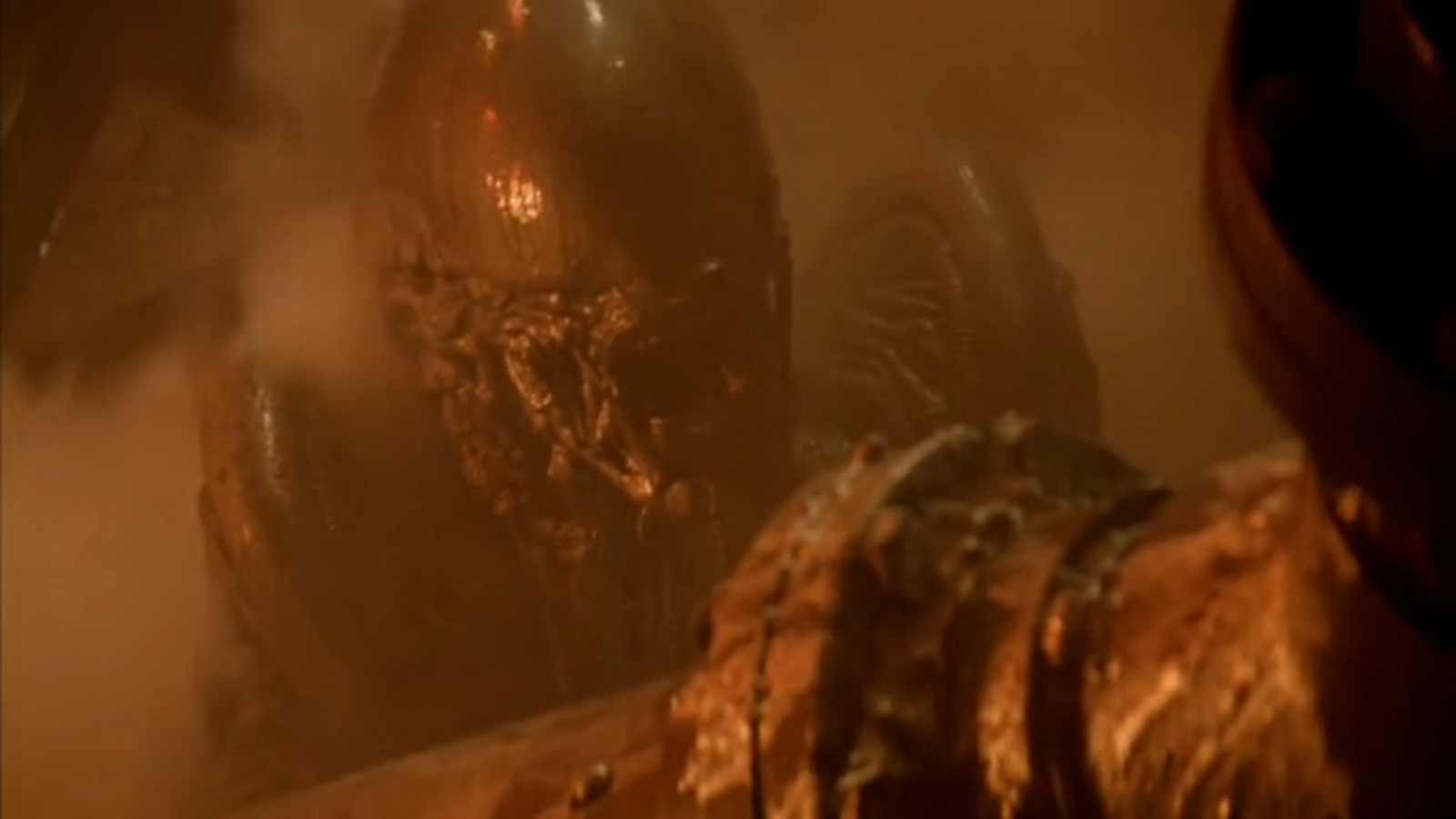 The movie's just a mess of different ideas and recycled sets. Even the alien was changed up to be more quadripedal.