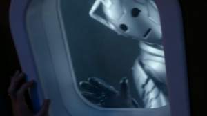 Cyberman destroying the plane